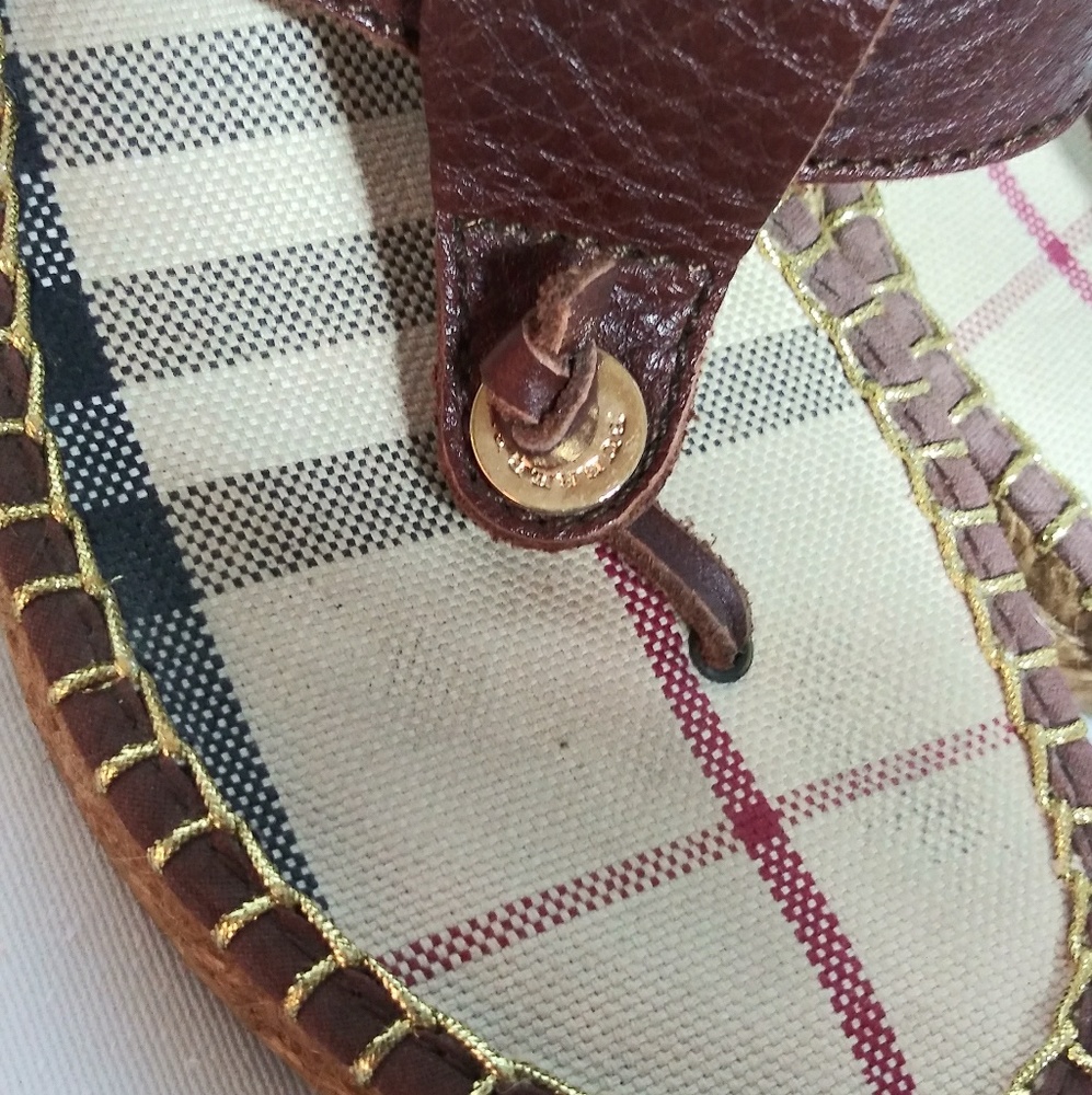 Burberry Leather Espadrille Wedge Sandal - Picture 3 of 6